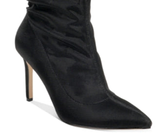 Badgley Mischka Women's Ronnie Fabric Pointed Toe Mid Calf Shoes Black Size 8.5