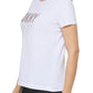 DKNY Women's Glitter Graphic Logo Tee White Size Small