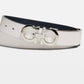 Salvatore Ferragamo Men's Double Gancini Buckle Leather Belt White Size 42