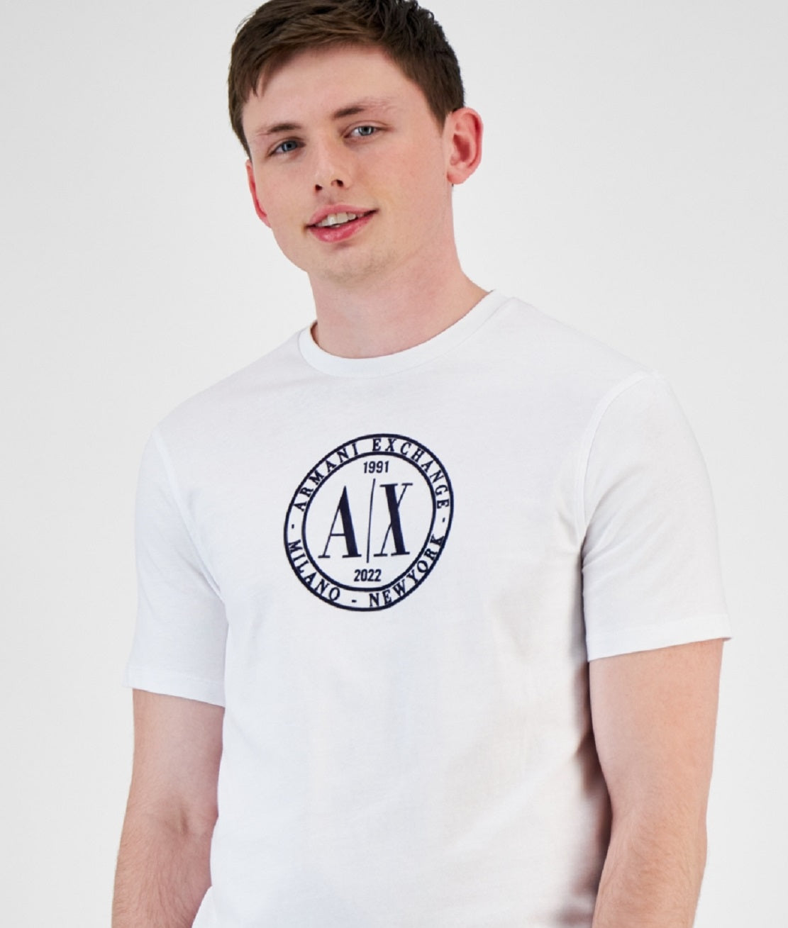 AX Armani Exchange Men's Circular Icon Graphic T-Shirt White Size Small