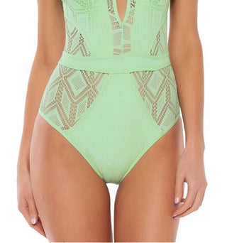 Becca Women's Wanderlust One Piece Swimsuit Green Size Large