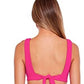 Becca Women's Pucker up Textured Tie Back Bikini Top Swimsuit Pink