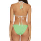 Becca Women's Fine Line Reversible Triangle Bikini Top Green Size Medium
