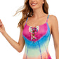 Lucky Brand Women's Letting Go Tie Dyed One Piece Swimsuit Blue Size Medium