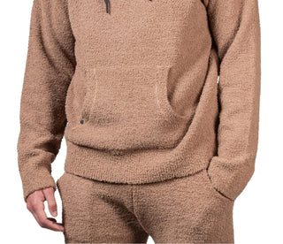 Natori Men's Sherpa Knit Hoodie Brown Size Small