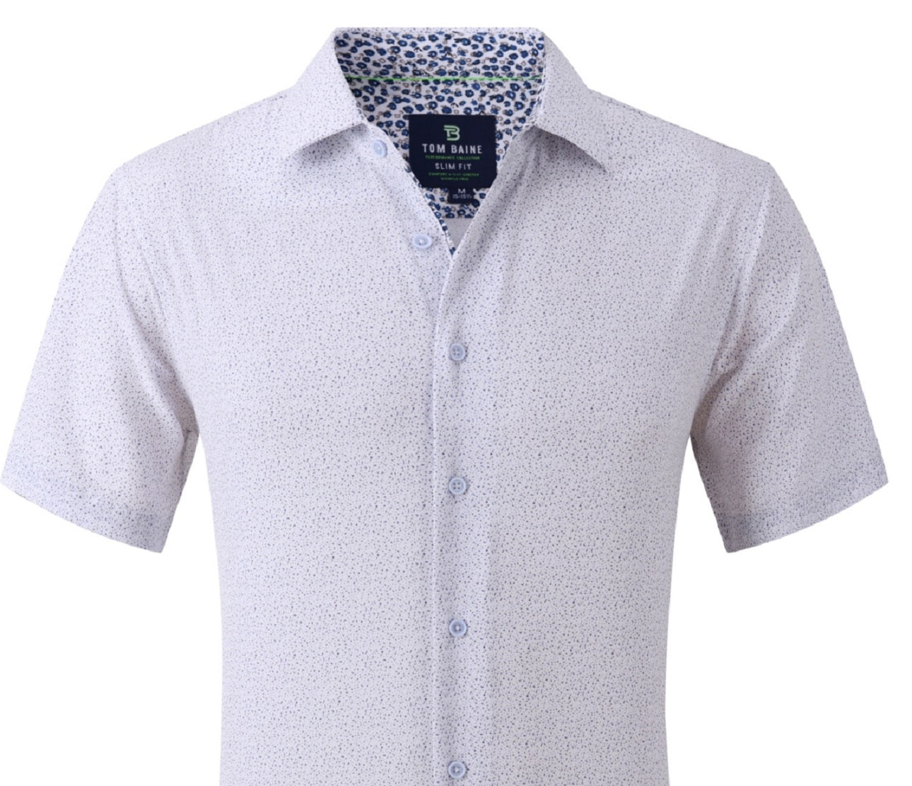Tom Baine Men's Slim Fit Short Sleeve Performance Button Down Dress Shirt White Size X-Large