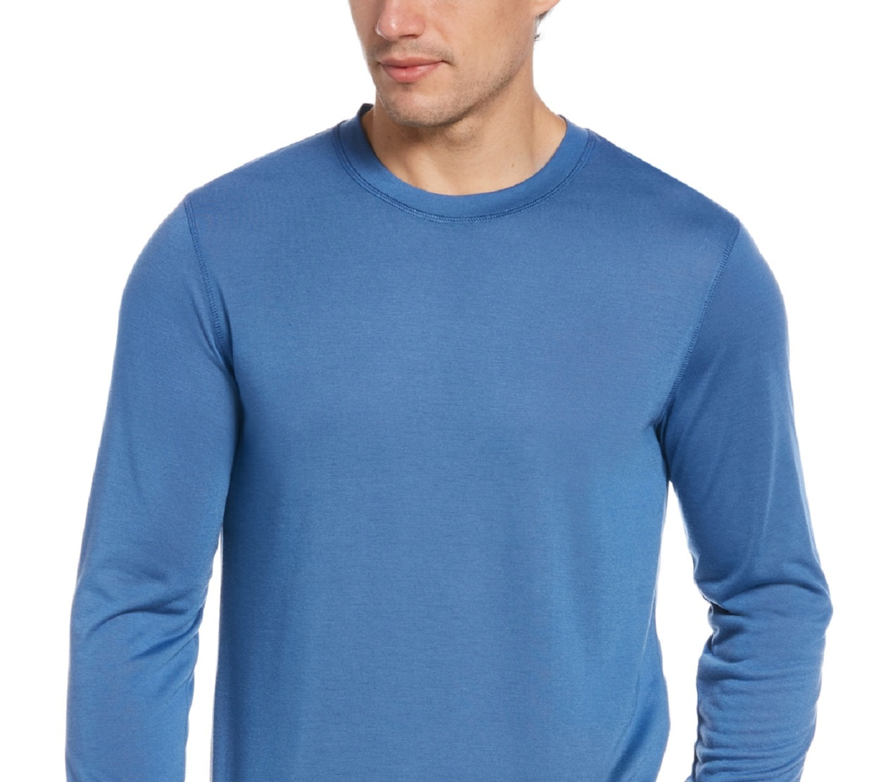 Perry Ellis Men's Jersey Long Sleeve Pajama T-Shirt Blue Size Large