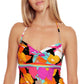Trina Turk Women's Gemini Printed Halter Tankini Top Swimsuit Pink Size 4