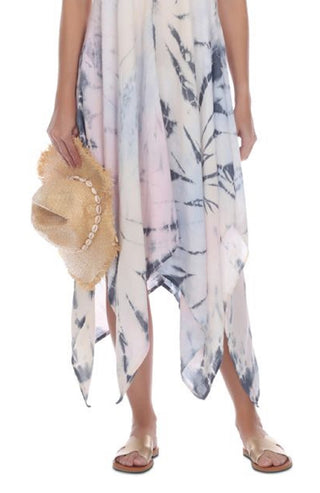 Raviya Women's Tie Dye Maxi Cover Up Dress Swimsuit Blue Size Medium