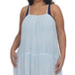 Raviya Women's Plus Tiered Midi Dress Cover Up Swimsuit Blue Size 1X
