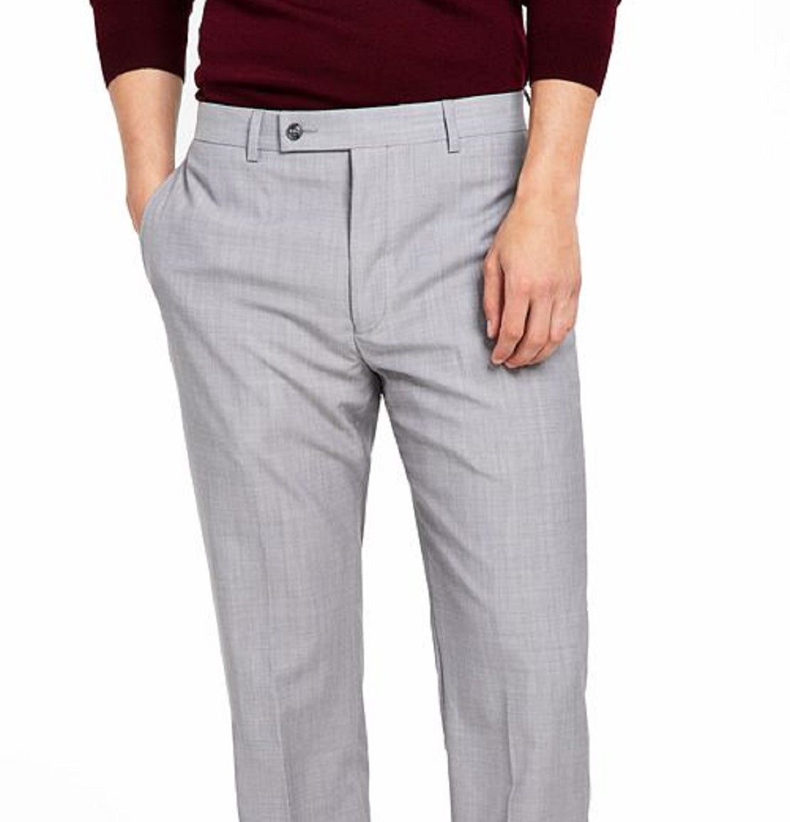 Calvin Klein Men's Infinite Stretch Solid Slim Fit Pants Gray Size 38X30