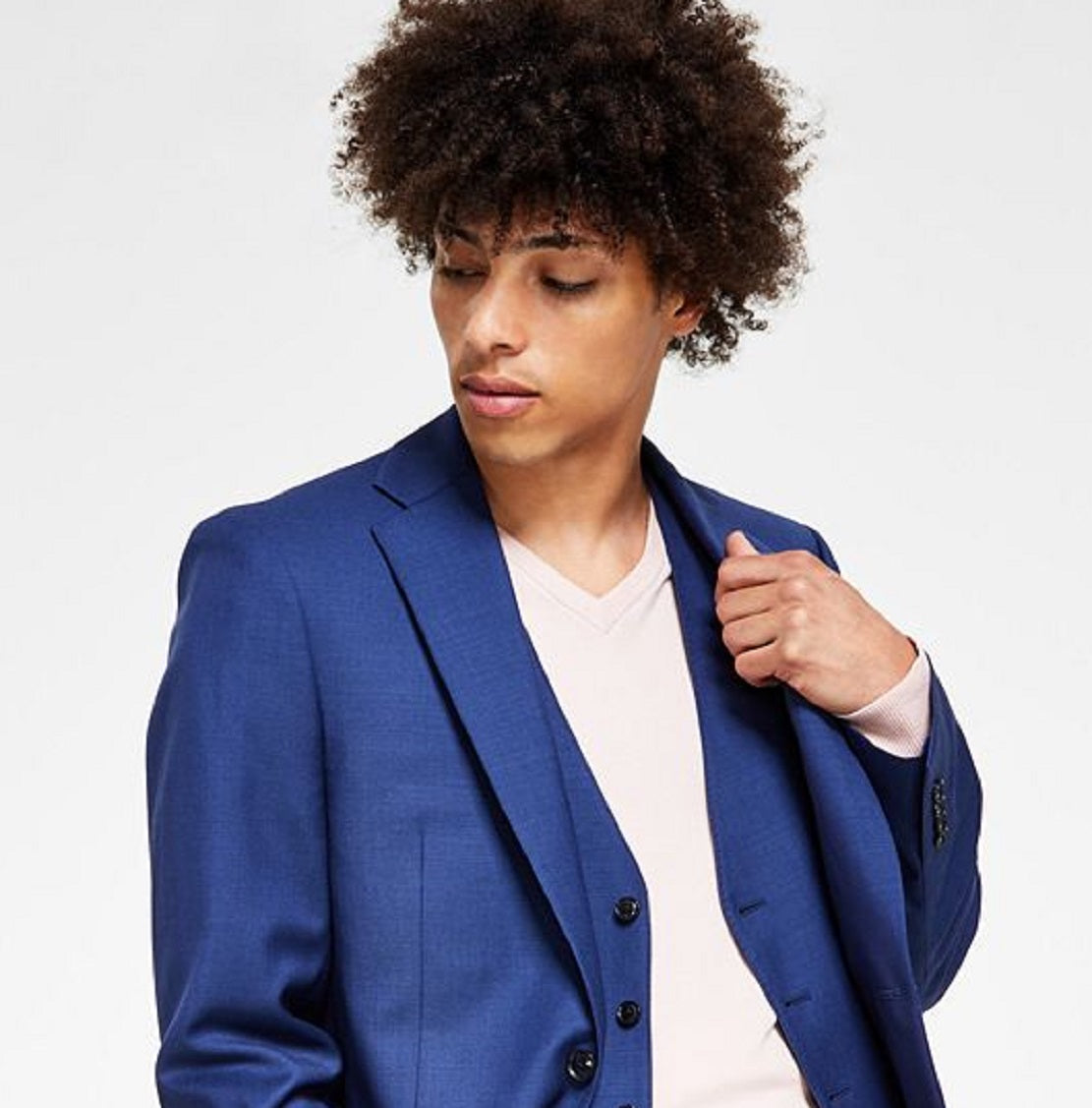 Calvin Klein Men's Infinite Stretch Solid Slim Fit Suit Jacket Blue Size 40