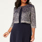 Jessica Howard Women's Floral Jacket Blue Size 14W