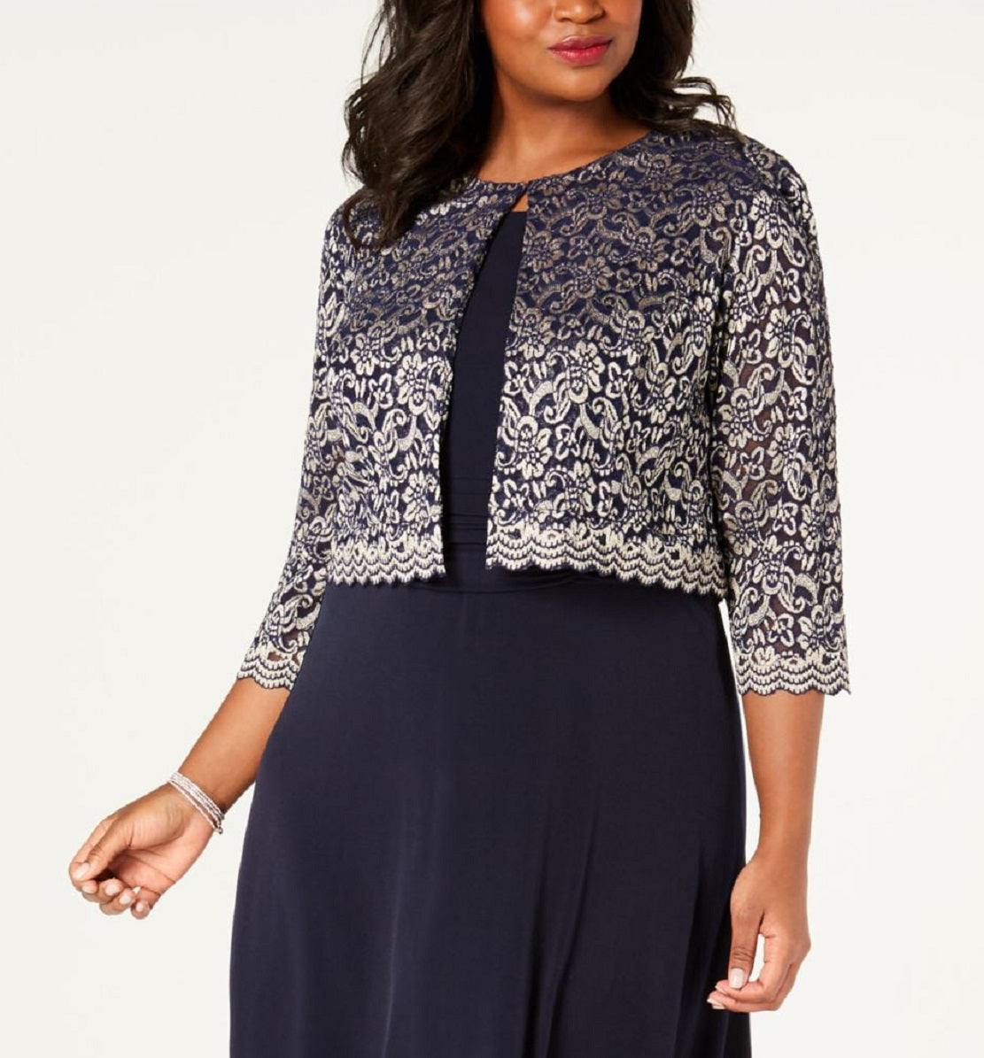 Jessica Howard Women's Floral Jacket Blue Size 14W