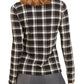 Weekend Max Mara Women's Pacato Plaid Knit Long Sleeve Top Black Size Small