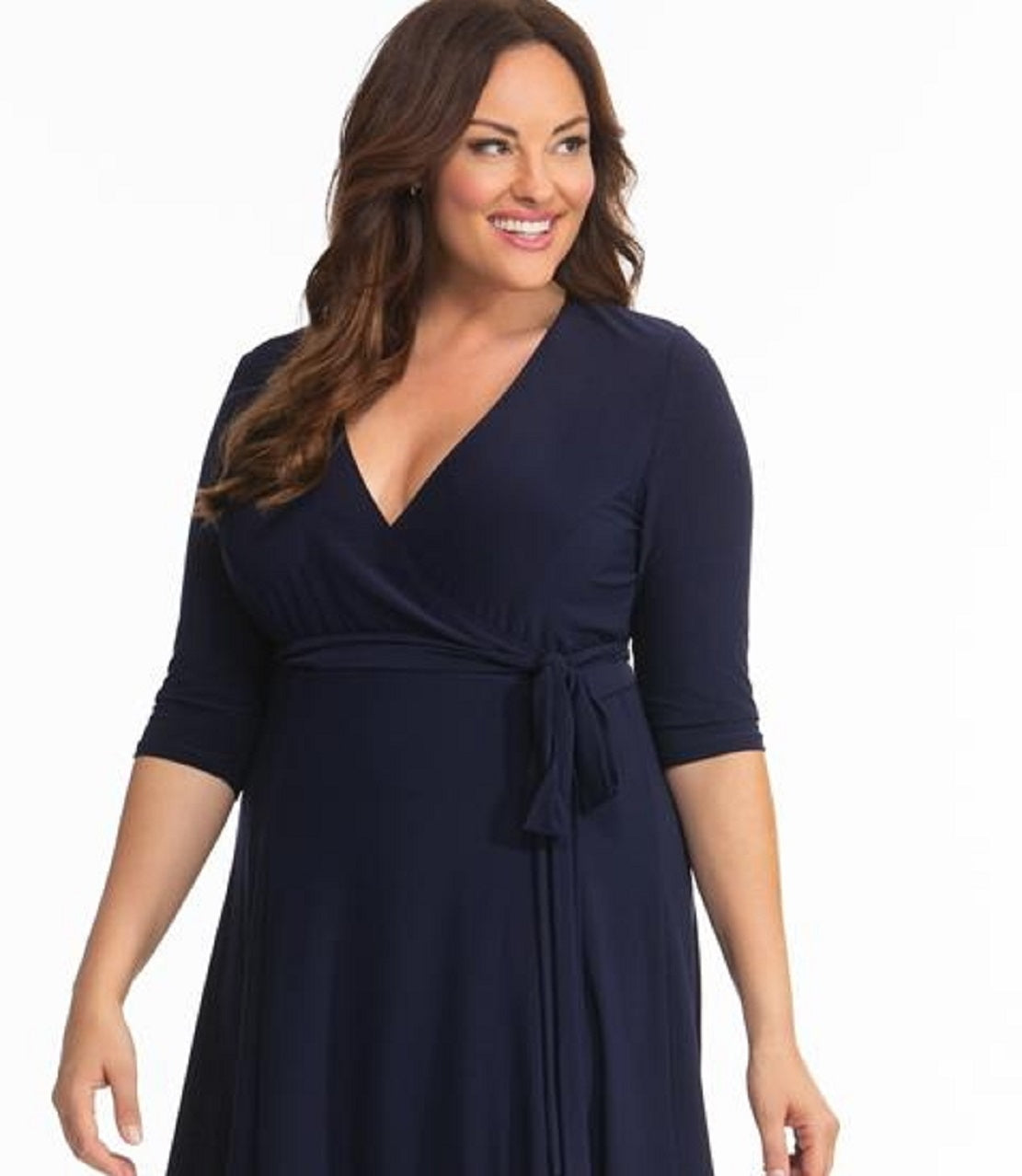Kiyonna Women's Essential Wrap Dress Blue Size 1X