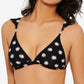 Hula Honey Women's Floral Ruffled Triangle Bikini Top Black Size X-Large