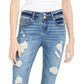 Indigo Rein Junior's Distressed Two Button Jeans Blue Size 7