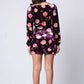 Lux La Women's Off Shoulder Knot Front Velvet Mini Dress Pink Size L
