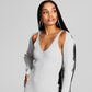 And Now This Women's Ribbed Knit Bodycon Dress & Shrug Gray Size Large