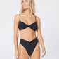 L Space Women's Nancy Lee Bitsy Bikini Bottoms Black Size Medium