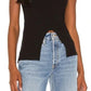 LNA Women's Split Front Tank Top Black Size Medium