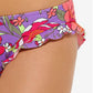 Hula Honey Women's Junior's Multi Impressionist Ruffled Bikini Purple Size Large