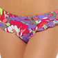Hula Honey Women's Junior's Multi Impressionist Ruffled Bikini Purple Size Large