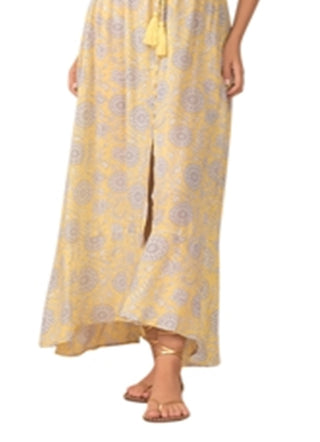 Elan Women's Strapless Maxi Dress Yellow Size Small