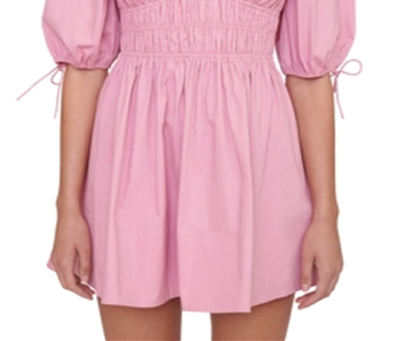 Staud Women's Faye Puff Sleeve Mini Dress Pink Size Small