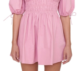 Staud Women's Faye Puff Sleeve Mini Dress Pink Size Small