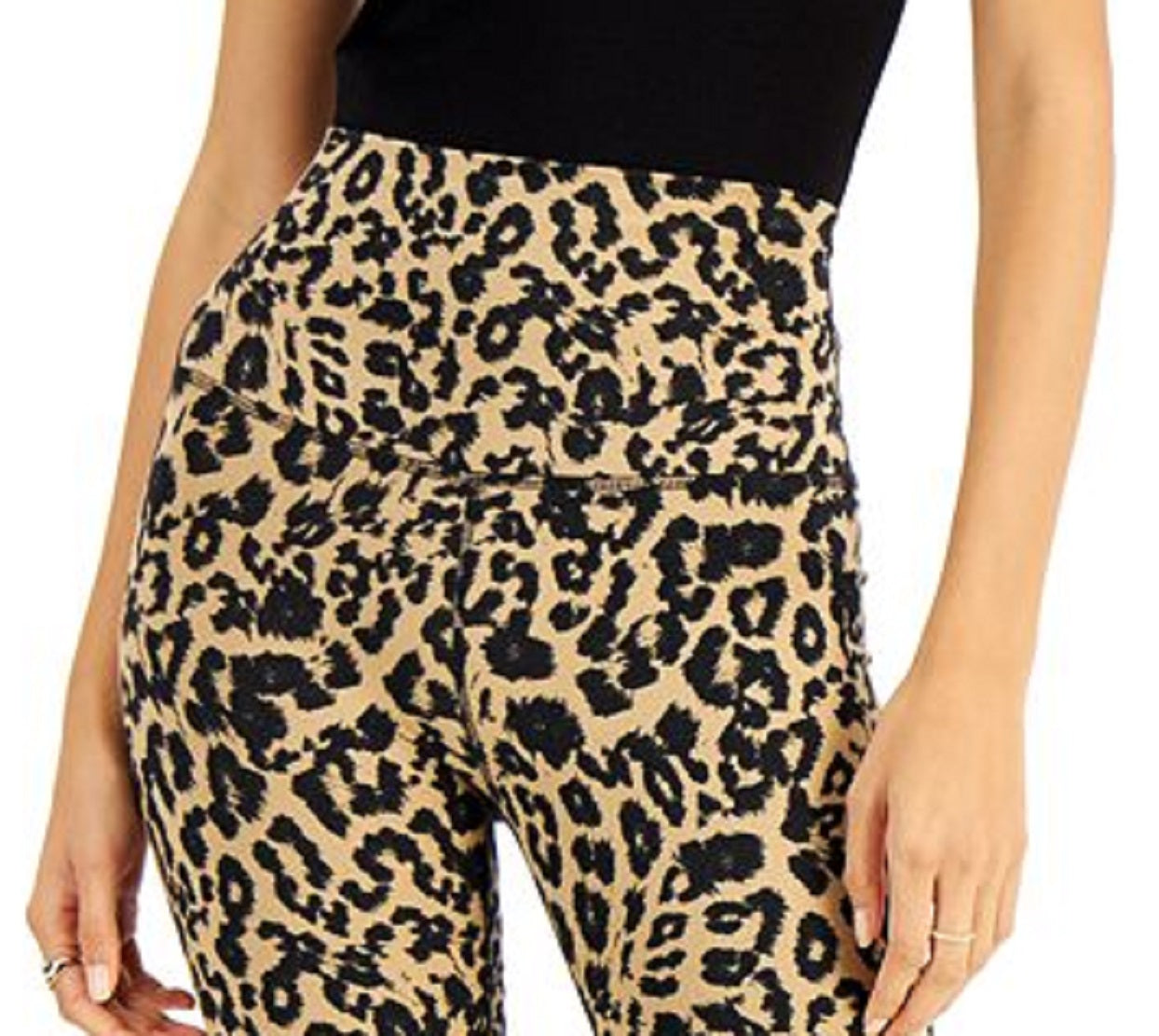 LNA Women's Leopard Print Bike Shorts Black Size Small