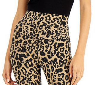 LNA Women's Leopard Print Bike Shorts Black Size Small