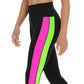 K-Deer Women's Sprint Side Stripe Leggings Black Size Small