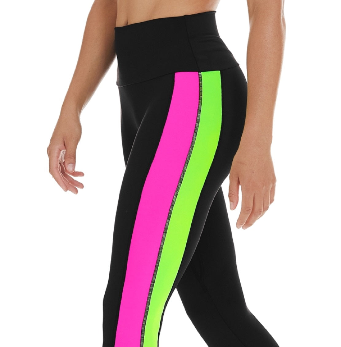 K-Deer Women's Sprint Side Stripe Leggings Black Size Small