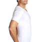 Insta Slim Men's Compression Short Sleeve V Neck T-Shirt White Size Large