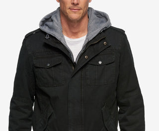 Levi's Men's Sherpa Lined Two Pocket Hooded Trucker Jacket Black Size Large