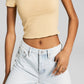 And Now This Women's Square Neck Double Layered Tee Brown Size Small