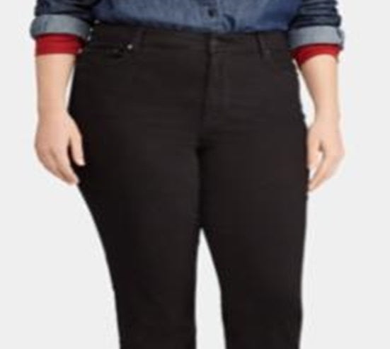Ralph Lauren Women's Plus Premier Straight Jeans Black Size 22W