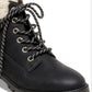 Madden Girl Women's Frankie Faux Fur Hiker Booties Black Size 7.5 M
