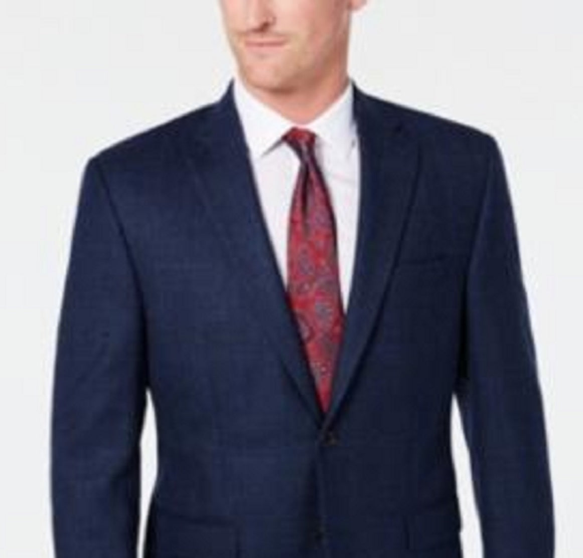 Ralph Lauren Men's Wool Blend Window Pane Two Button Blazer Blue Size 44