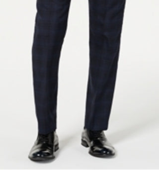 Calvin Klein Men's X Slim Fit Stretch Plaid Suit Separate Pants Blue Size 32X32