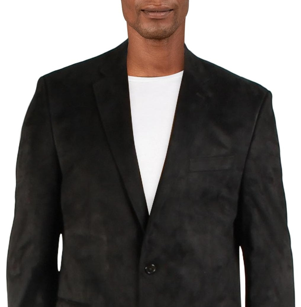 Ralph Lauren Men's Linley Faux Suede Lined Two Button Blazer Black Size 40