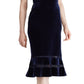 Ralph Lauren Women's Cap Sleeve V Neck MIDI Sheath Evening Dress Blue Size 0