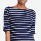 Ralph Lauren Women's Striped Boatneck Top Blue Size X-Large