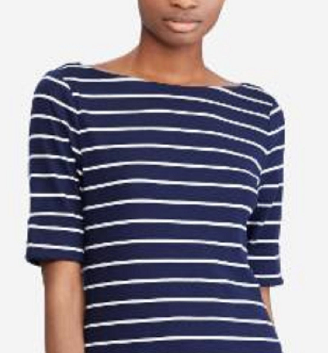 Ralph Lauren Women's Striped Boatneck Top Blue Size X-Large