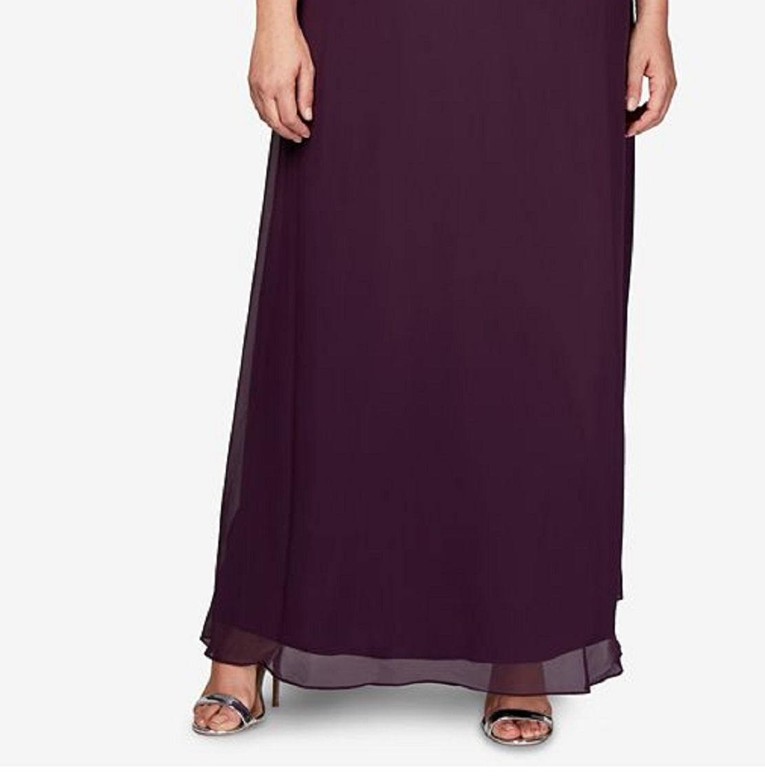 Alex Evenings Women's Mock Two Piece A Line Gown Purple Size Petite Small