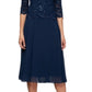 Alex Evenings Women's Mock Two Piece Cocktail Dress Blue Size 12