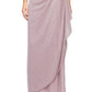 Alex Evenings Women's Cold Shoulder Draped Metallic Gown Pink Size 12Petite