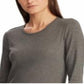 Ralph Lauren Women's Long Sleeve Stretch T-Shirt Gray Size X-Large